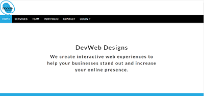 DevWeb Designs website screenshot