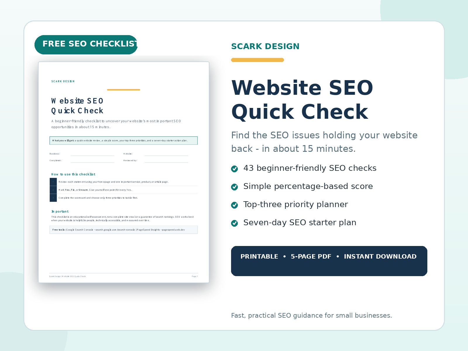 Website SEO Quick Check product cover